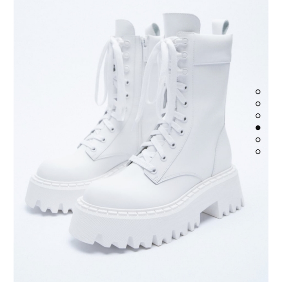 Zara Shoes - Brand New Zara LACE-UP LEATHER ANKLE BOOTS